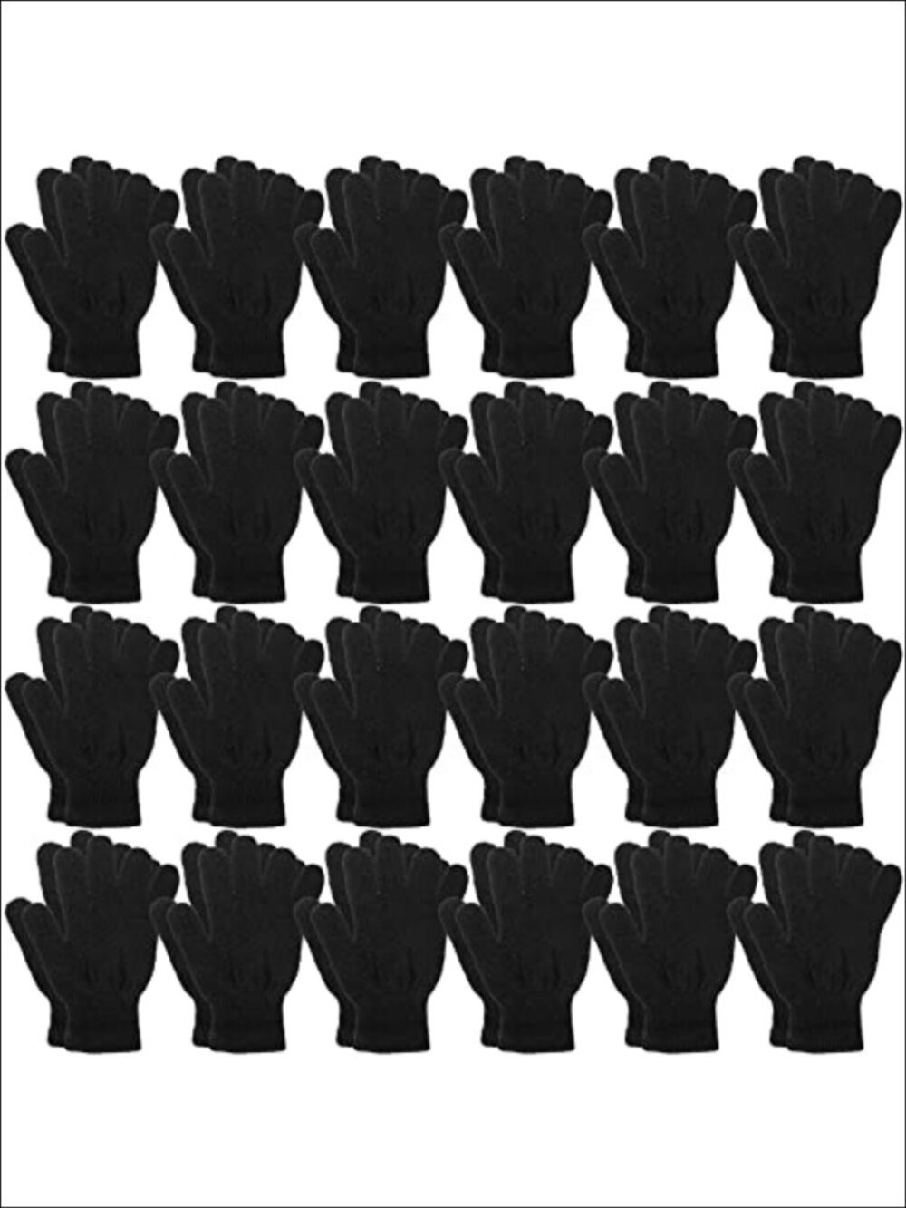 Winter Magic Gloves 24 Pairs Stretchy Knit Acrylic Cotton Warm Cold Weather